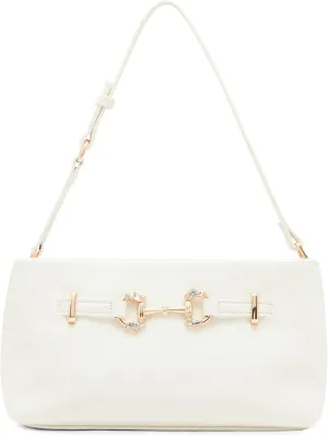 Anne Klein East West Crystal Horsebit Shoulder Bag