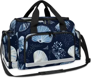Anti-Scratch Duffle Bag for Travel 25x17.7x11.2 Inch - Waterproof Duffel Bag for Camping Fitness, Durable EMS Gear for First Responders Fairy Sea Shell