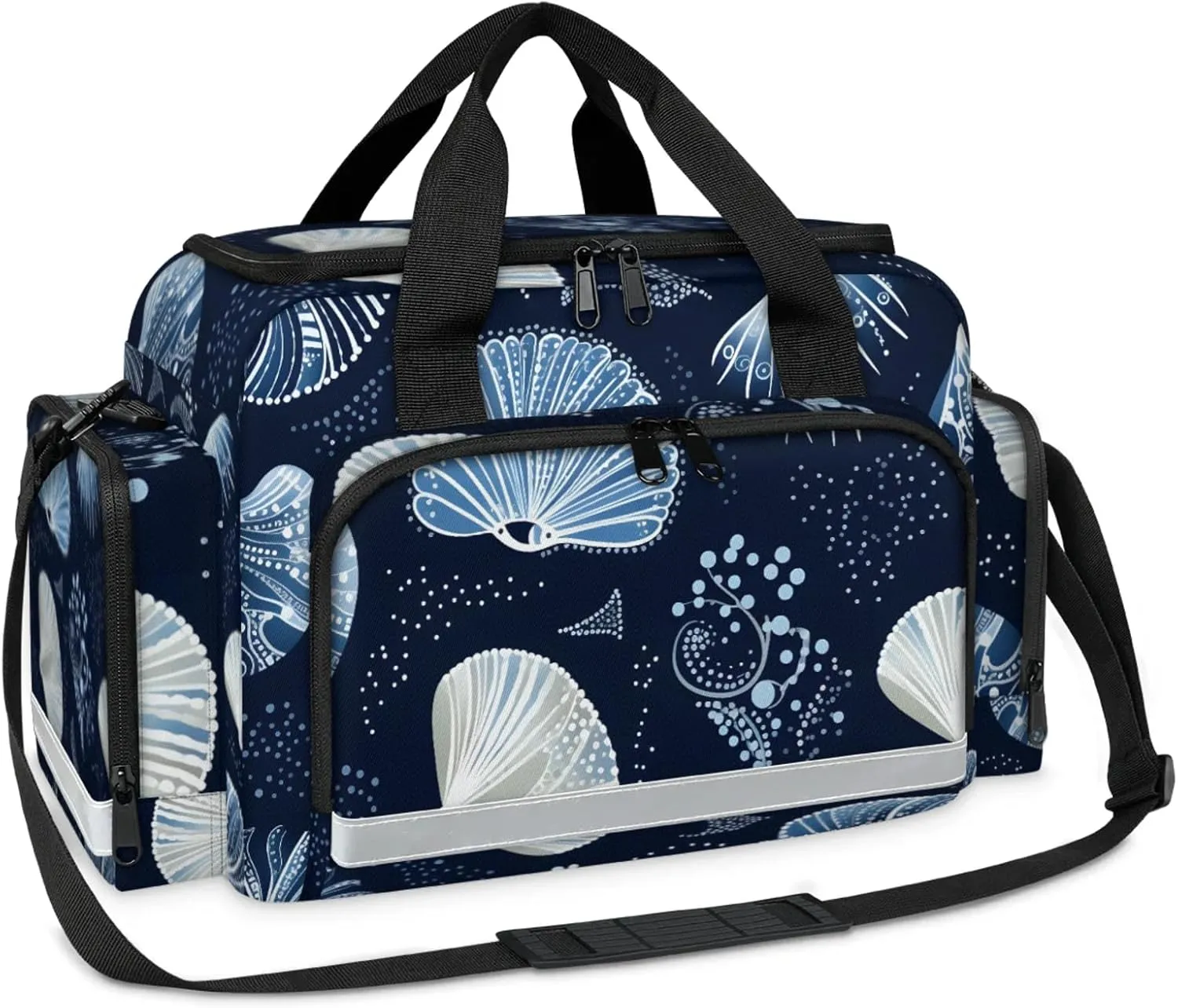 Anti-Scratch Duffle Bag for Travel 25x17.7x11.2 Inch - Waterproof Duffel Bag for Camping Fitness, Durable EMS Gear for First Responders Fairy Sea Shell