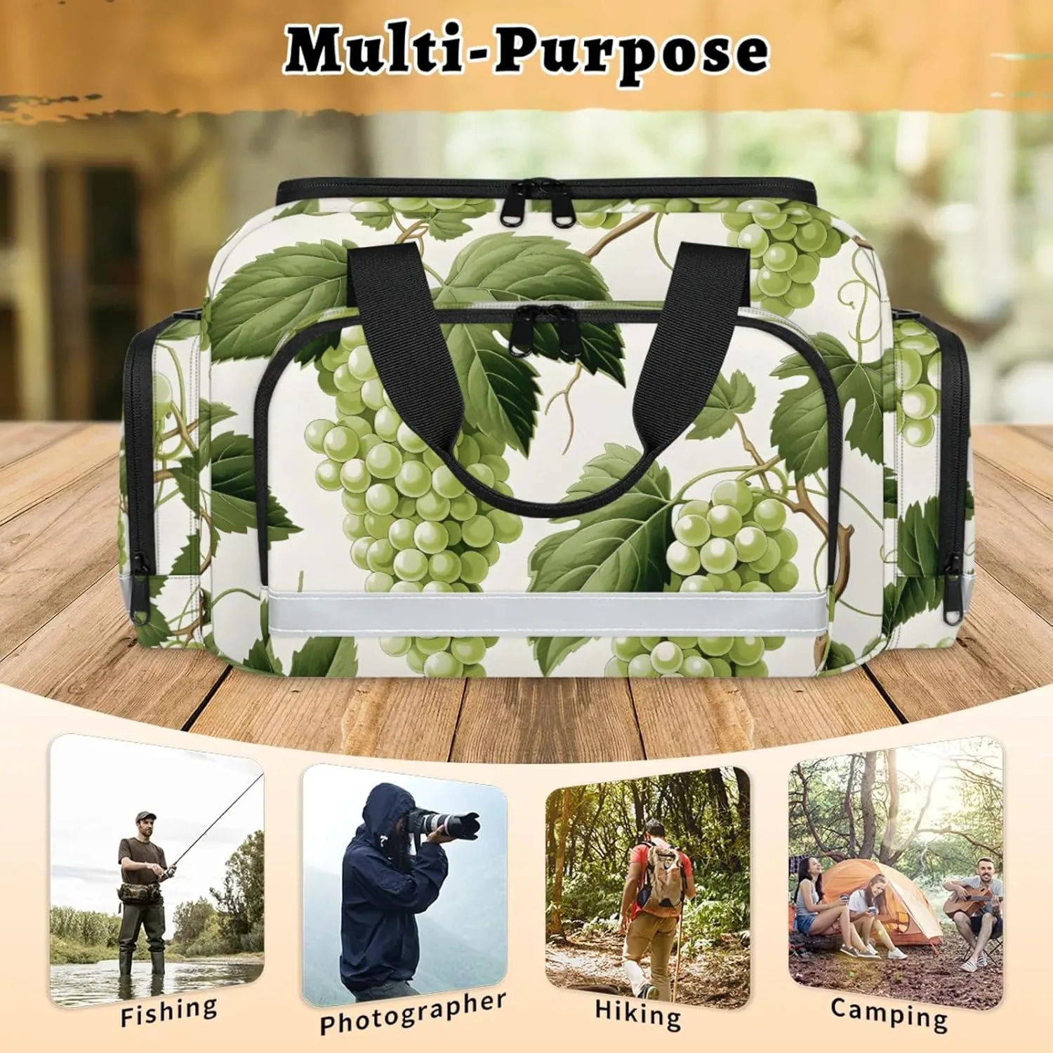 Anti-Scratch Duffle Bag for Travel 25x17.7x11.2 Inch - Waterproof Duffel Bag for Camping Fitness, Durable EMS Gear for First Responders Green Grape