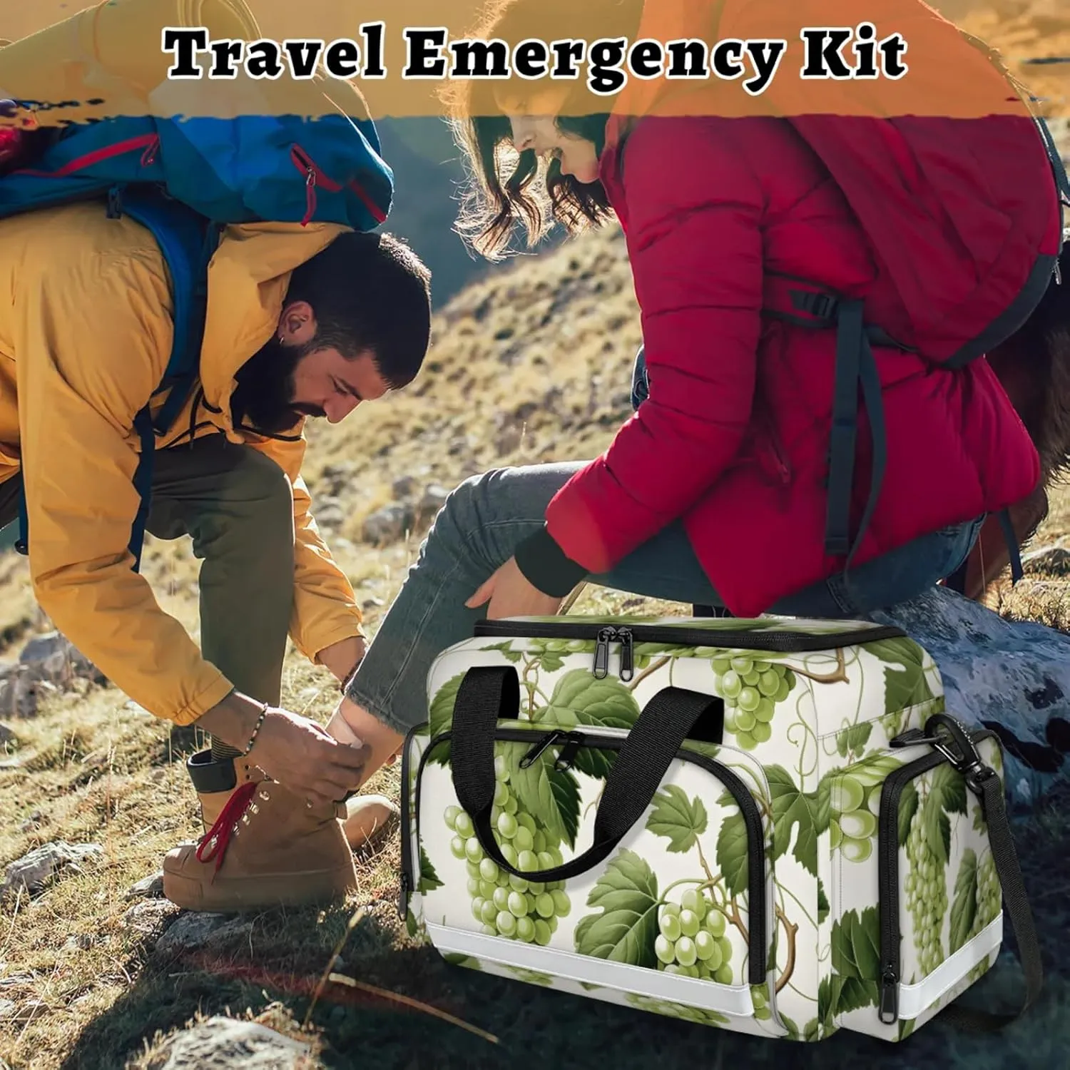 Anti-Scratch Duffle Bag for Travel 25x17.7x11.2 Inch - Waterproof Duffel Bag for Camping Fitness, Durable EMS Gear for First Responders Green Grape