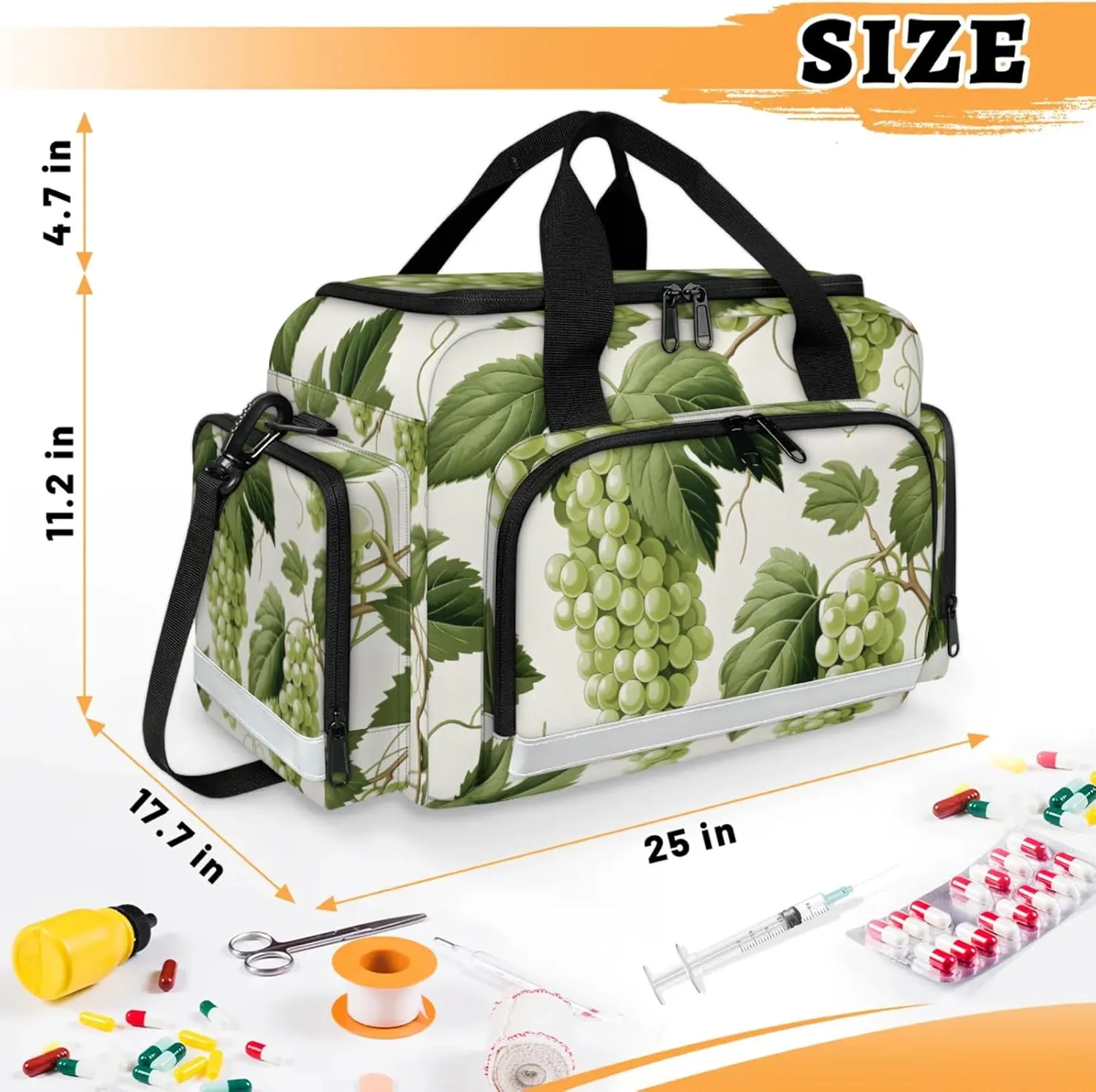 Anti-Scratch Duffle Bag for Travel 25x17.7x11.2 Inch - Waterproof Duffel Bag for Camping Fitness, Durable EMS Gear for First Responders Green Grape