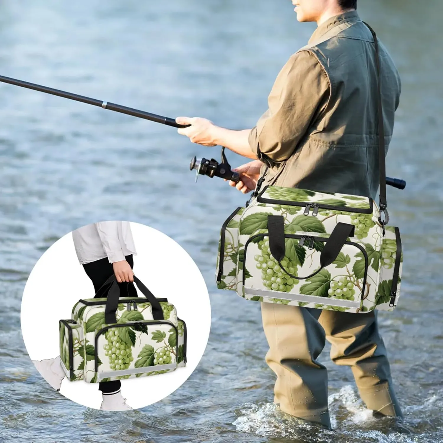 Anti-Scratch Duffle Bag for Travel 25x17.7x11.2 Inch - Waterproof Duffel Bag for Camping Fitness, Durable EMS Gear for First Responders Green Grape