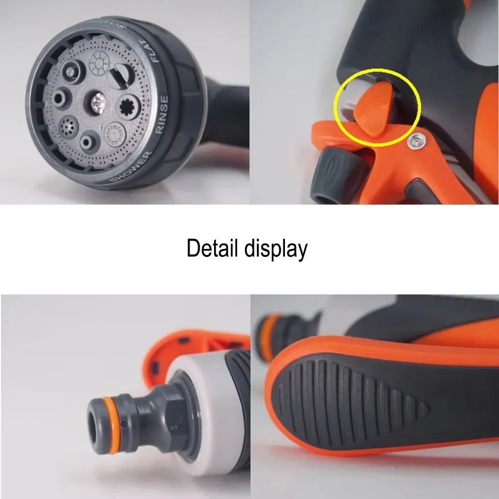 ANYHOUZ Garden Hose Nozzle 5PC Set 8 Mode High Pressure Adjustable Sprayer with Quick Connect Universal Tap Standard Threaded Connector