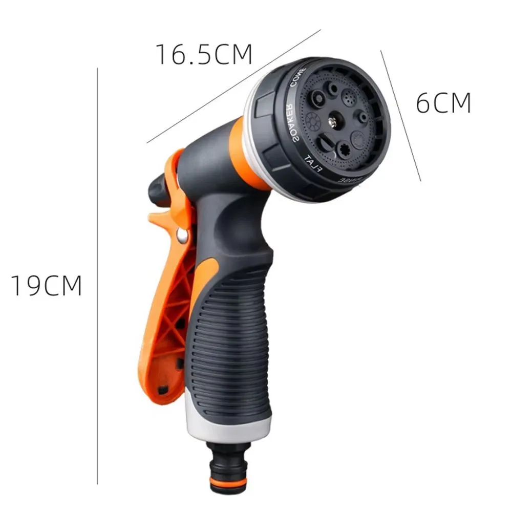 ANYHOUZ Garden Hose Nozzle 5PC Set 8 Mode High Pressure Adjustable Sprayer with Quick Connect Universal Tap Standard Threaded Connector