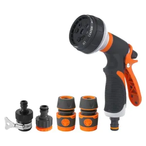 ANYHOUZ Garden Hose Nozzle 5PC Set 8 Mode High Pressure Adjustable Sprayer with Quick Connect Universal Tap Standard Threaded Connector