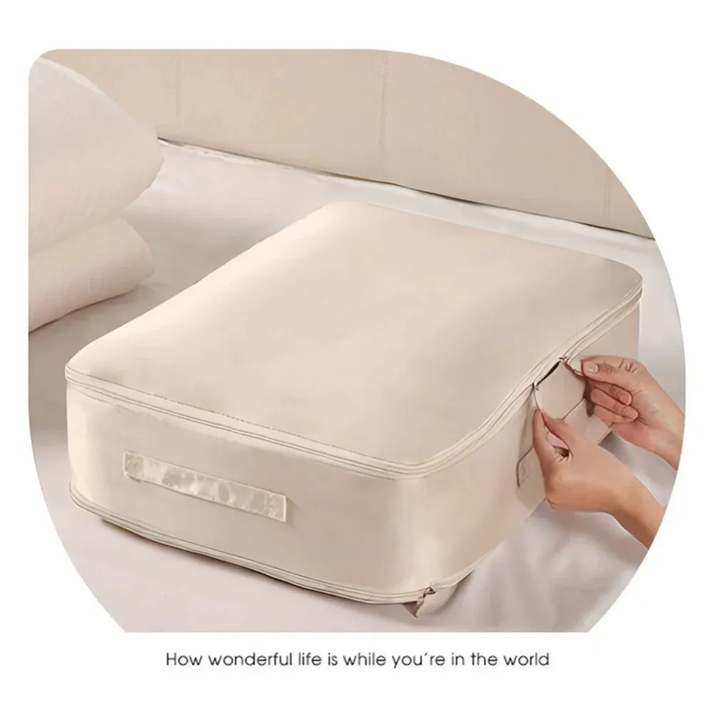 ANYHOUZ Storage Bag 1PC Grey Multifunctional Self Compression and Ultra Space Saving Organizer For Quilts And Clothes