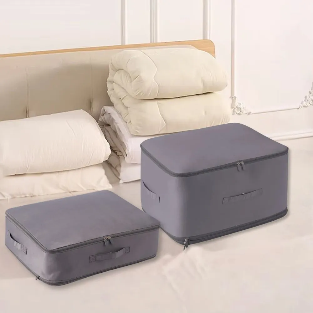 ANYHOUZ Storage Bag 1PC Grey Multifunctional Self Compression and Ultra Space Saving Organizer For Quilts And Clothes