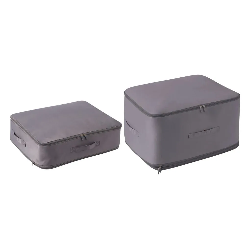 ANYHOUZ Storage Bag 1PC Grey Multifunctional Self Compression and Ultra Space Saving Organizer For Quilts And Clothes