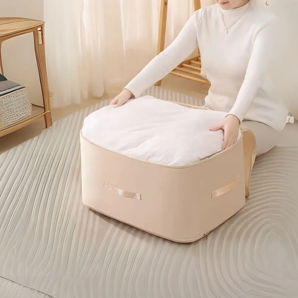 ANYHOUZ Storage Bag Apricot Durable Heavy Duty Packing Cubes For Beddings And Blankets