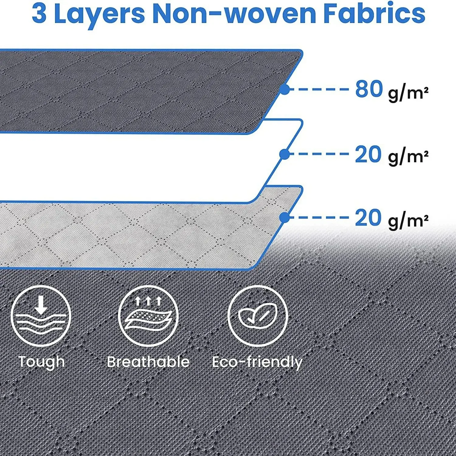 ANYHOUZ Storage Bag Grey 90L Multi Purpose Packing Organizer For Comforters And Blankets