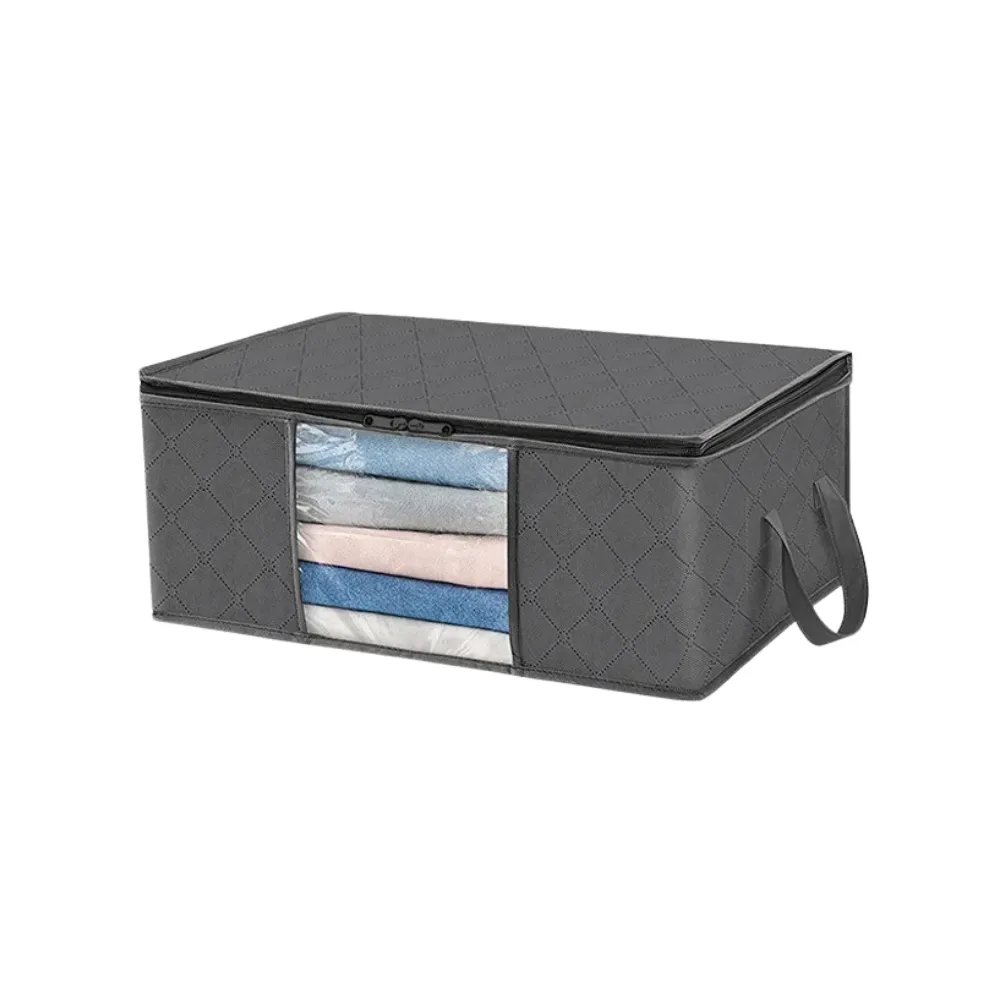 ANYHOUZ Storage Bag Grey 90L Multi Purpose Packing Organizer For Comforters And Blankets