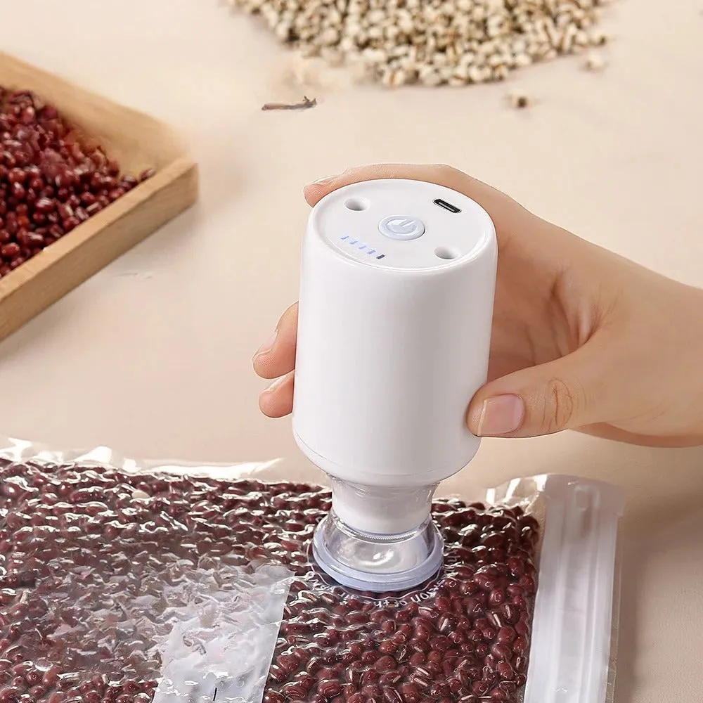 ANYHOUZ Vacuum Sealer White Rechargeable Mini Handheld Kitchen Tools