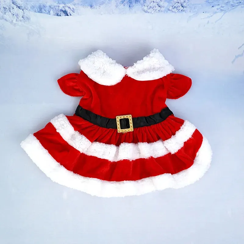 ANYWAGS Pet Clothes Christmas Princess Dress with Fluffy Skirt and Belt for Holiday Season and Occasions