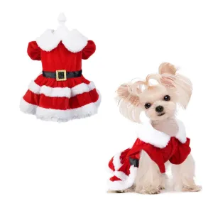ANYWAGS Pet Clothes Christmas Princess Dress with Fluffy Skirt and Belt for Holiday Season and Occasions