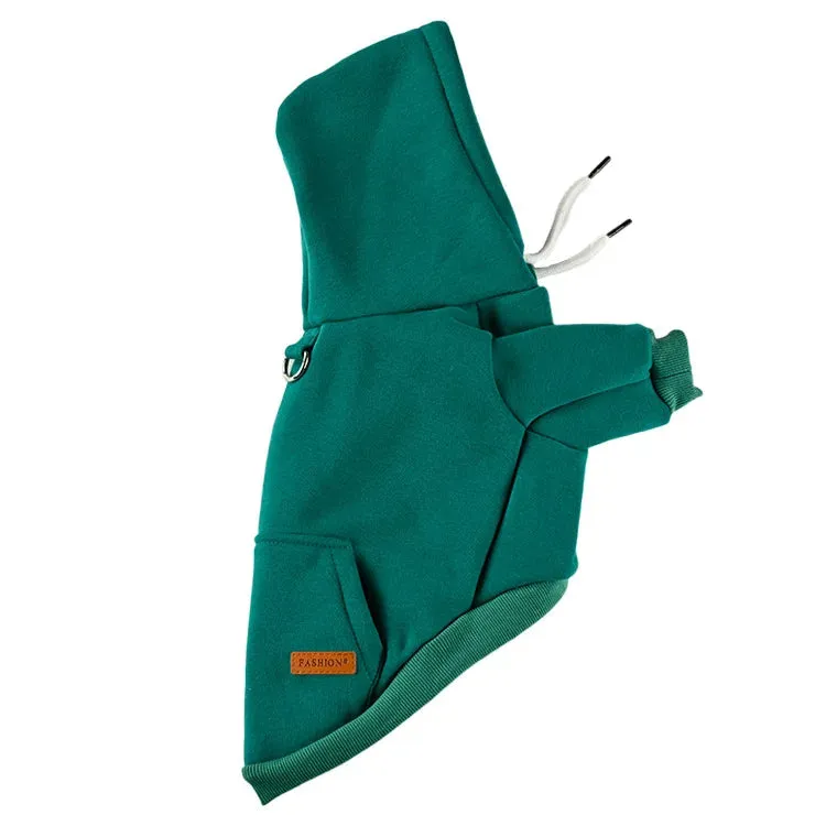 ANYWAGS Pet Clothes Green Warm Fleece Hoodie Jacket with Back Pockets Sweatshirt for Cosplay and Cold Weathers
