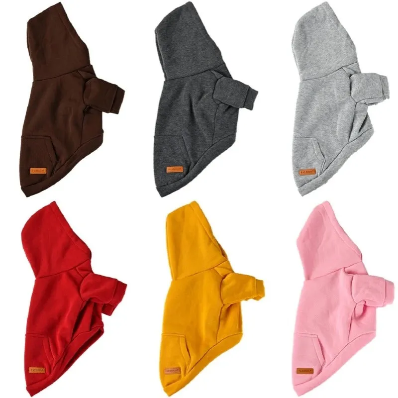 ANYWAGS Pet Clothes Red Warm Fleece Hoodie Jacket with Back Pockets Sweatshirt for Cosplay and Cold Weathers