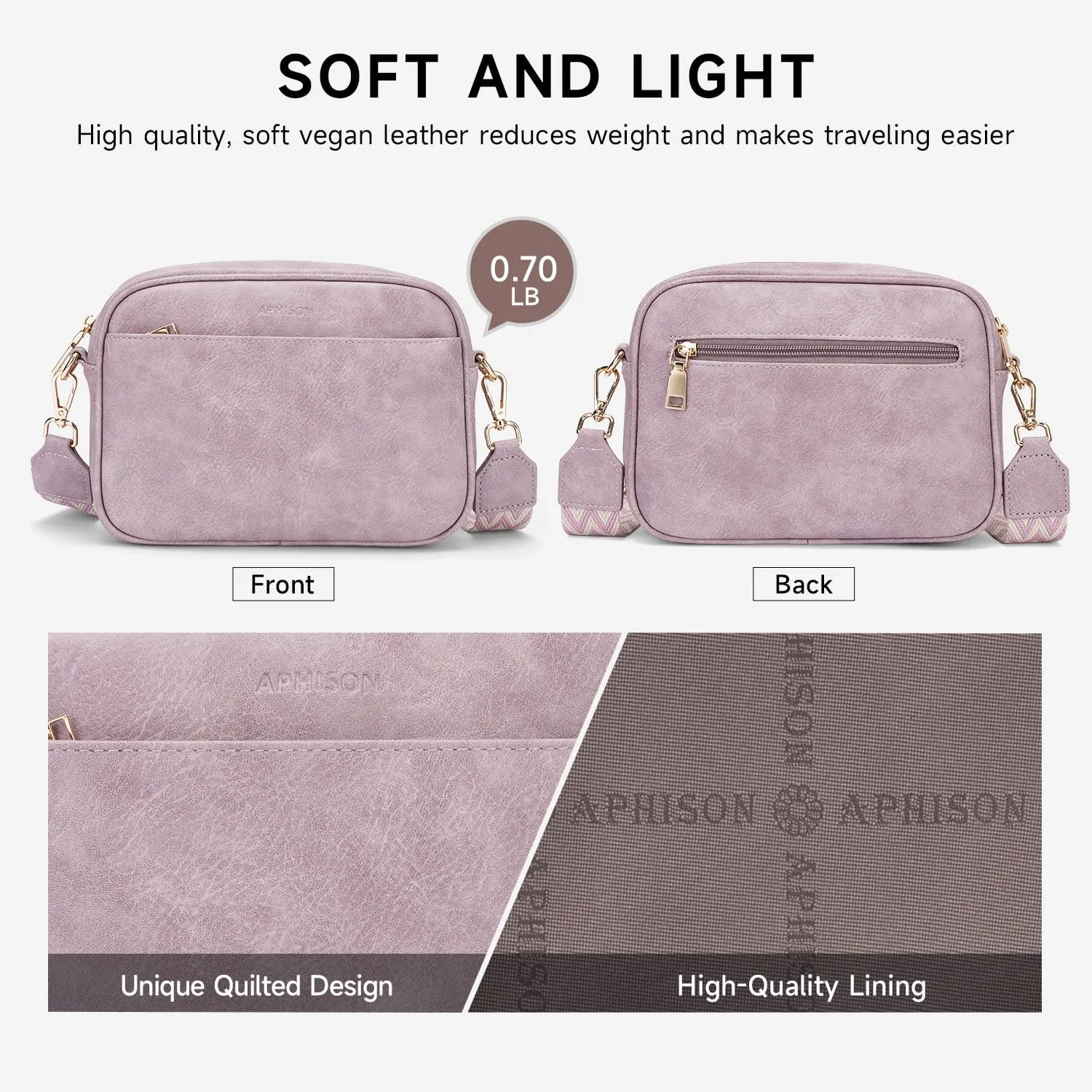 APHISON Quilted Crossbody Bags for Women Trendy,Vegan Leather Small Purses Shoulder Handbags with Adjustable Wide Strap