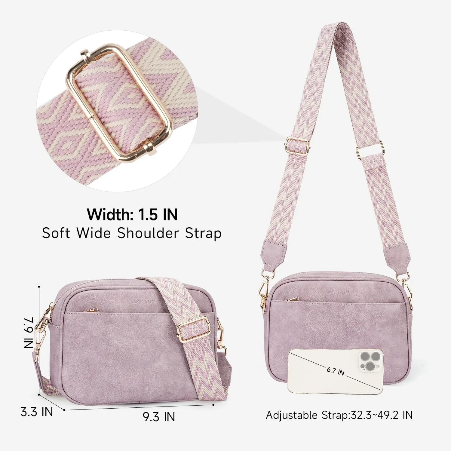 APHISON Quilted Crossbody Bags for Women Trendy,Vegan Leather Small Purses Shoulder Handbags with Adjustable Wide Strap