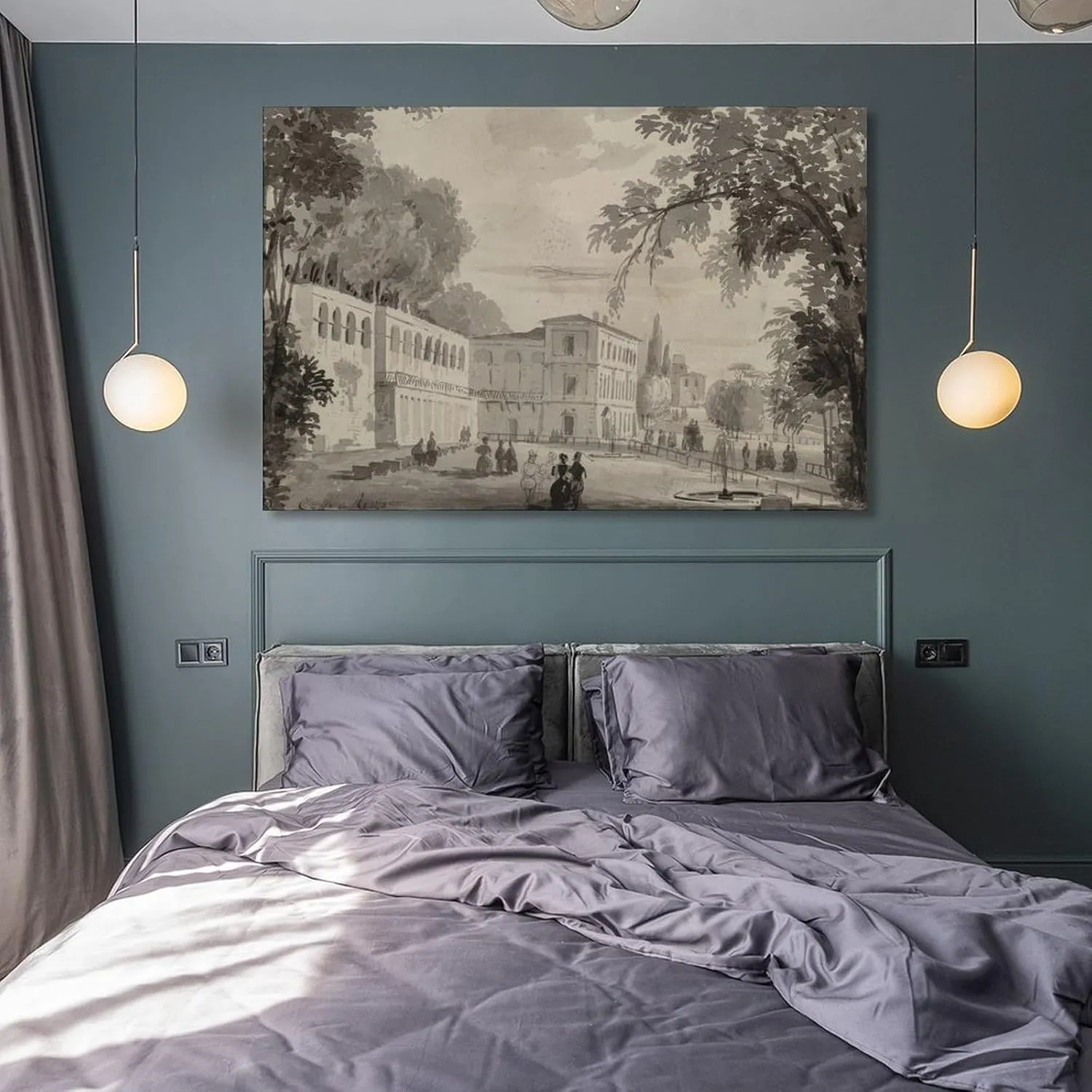 Aranciera of The Villa Borghese by Ippolitos Caffi Gifts Canvas Painting Poster Wall Art Decorative Picture Prints Modern Decor Framed-unframed 16x24inch(40x60cm)