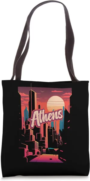 Athens Retro Greece Vintage Athenian Traveling Traveler Tote Bag