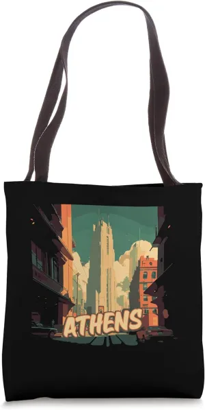 Athens Retro Greece Vintage Athenian Traveling Traveler Tote Bag