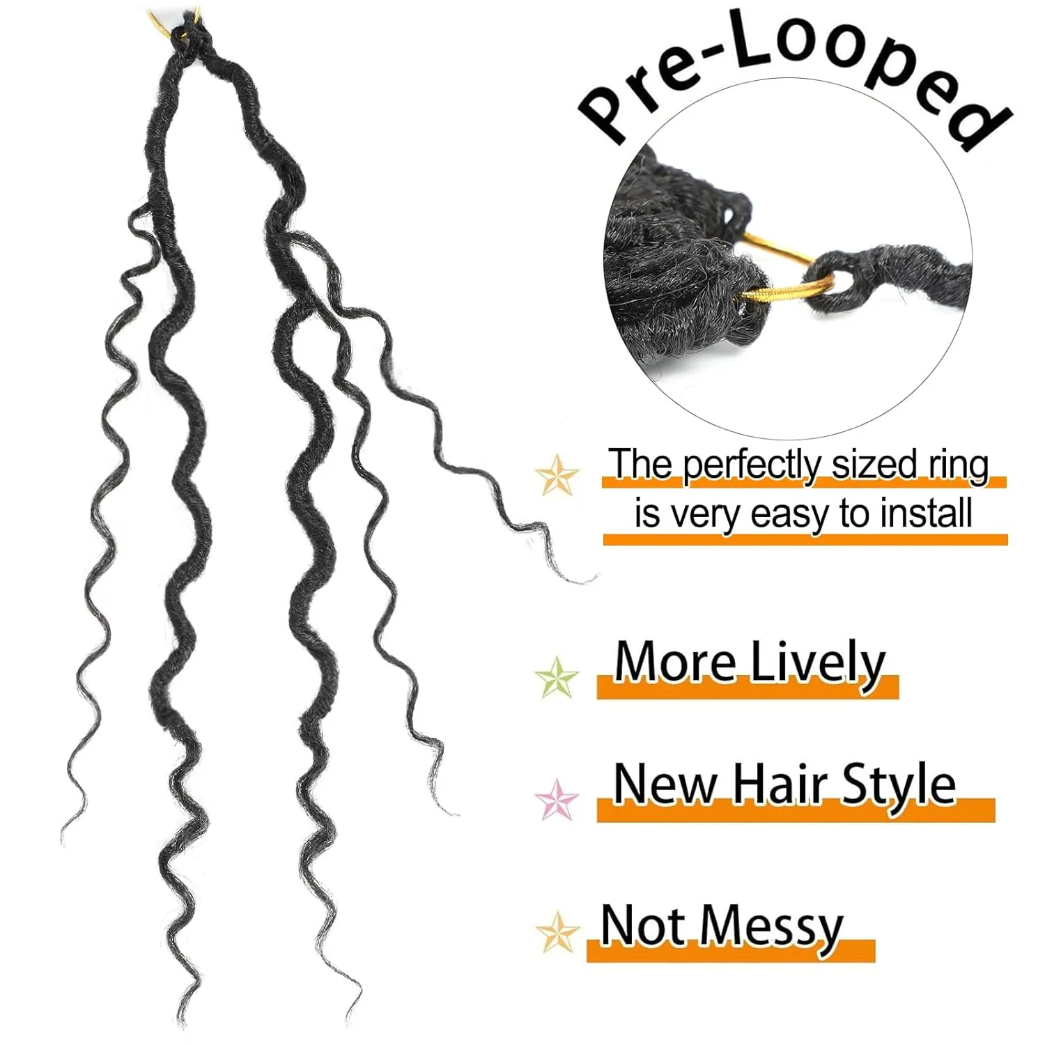ATRAENTE Goddess Locs Crochet Hair 12 Inch 7 Packs Faux Locs Crochet Hair For Black Women Pre Looped Bohemian River With Curly Ends (12 Inch 7 Packs, #1B)
