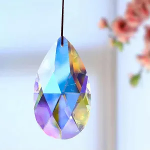 Aurora Angel Tear Faceted Crystal AB Prism Colorful Hanging Suncatcher