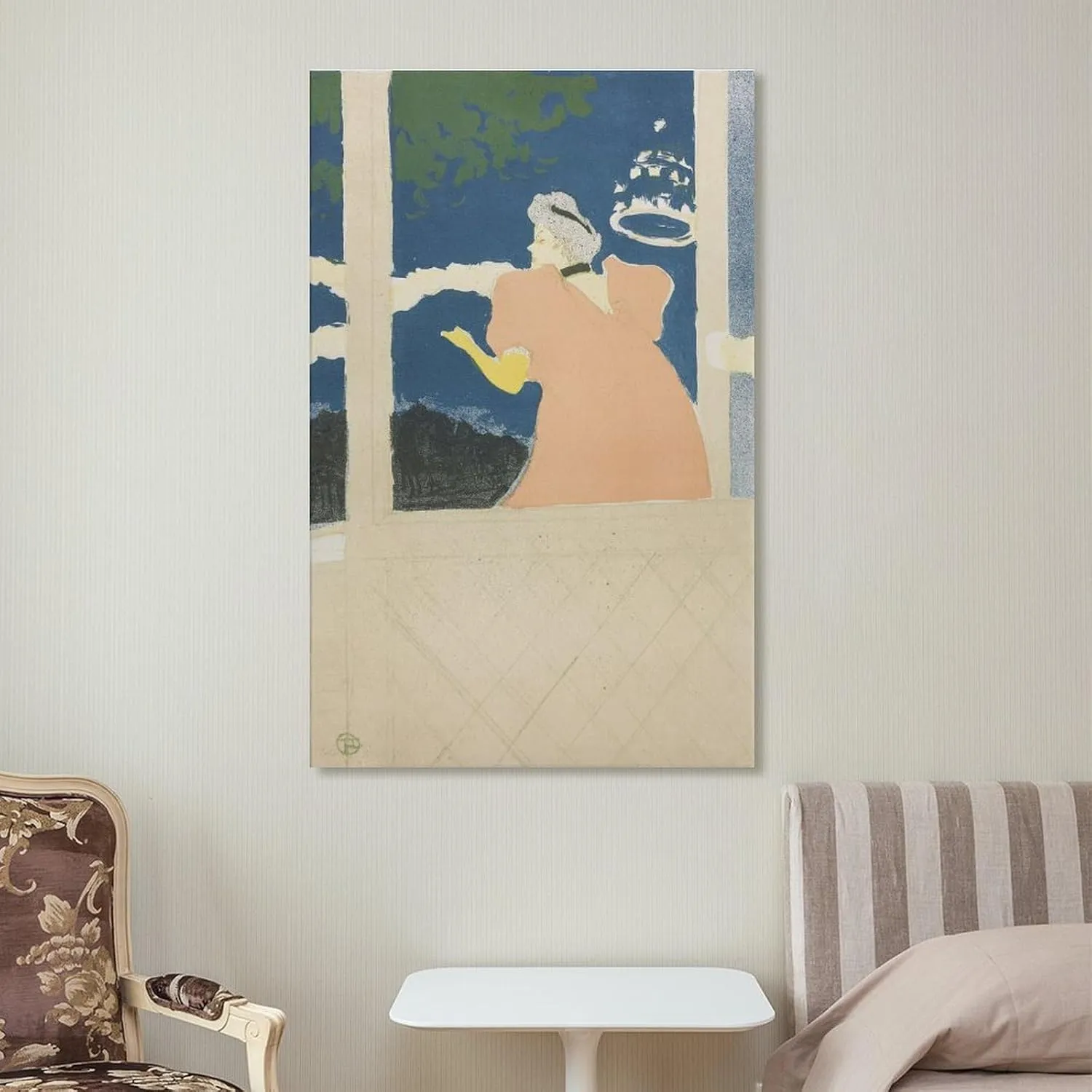 Aux Ambassadeurs by Henri De Toulouse-Lautrec Gifts Canvas Painting Poster Wall Art Decorative Picture Prints Modern Decor Framed-unframed 24x36inch(60x90cm)