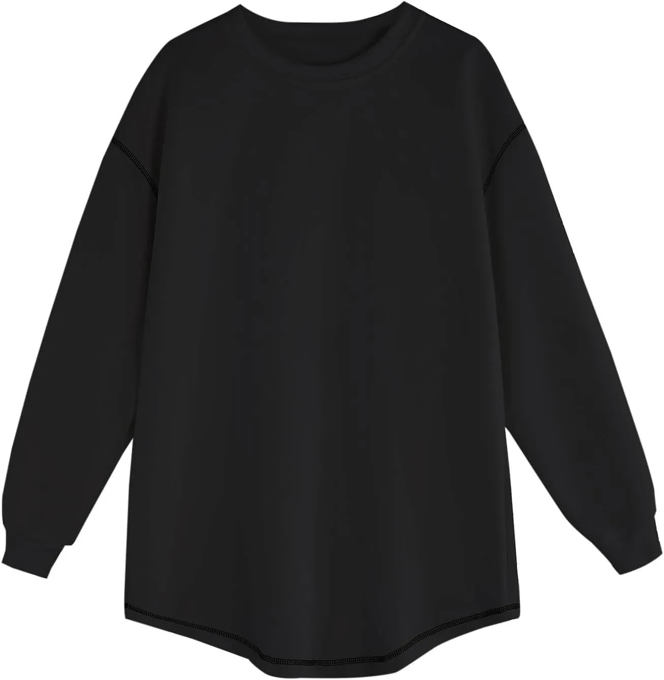 Aymnlox Mens Sweatshirts Fashion Solid Color Long Sleeve Cotton Sweatshirt Loose Fit Outdoor Casual Crewneck Pullover