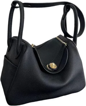 Bags for Women First layer cowhide mini bag genuine leather bag women's crossbody bag(Black)