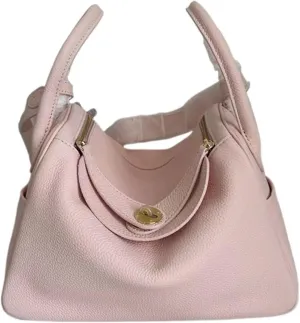 Bags for Women First layer cowhide mini bag genuine leather bag women's crossbody bag(Pink)