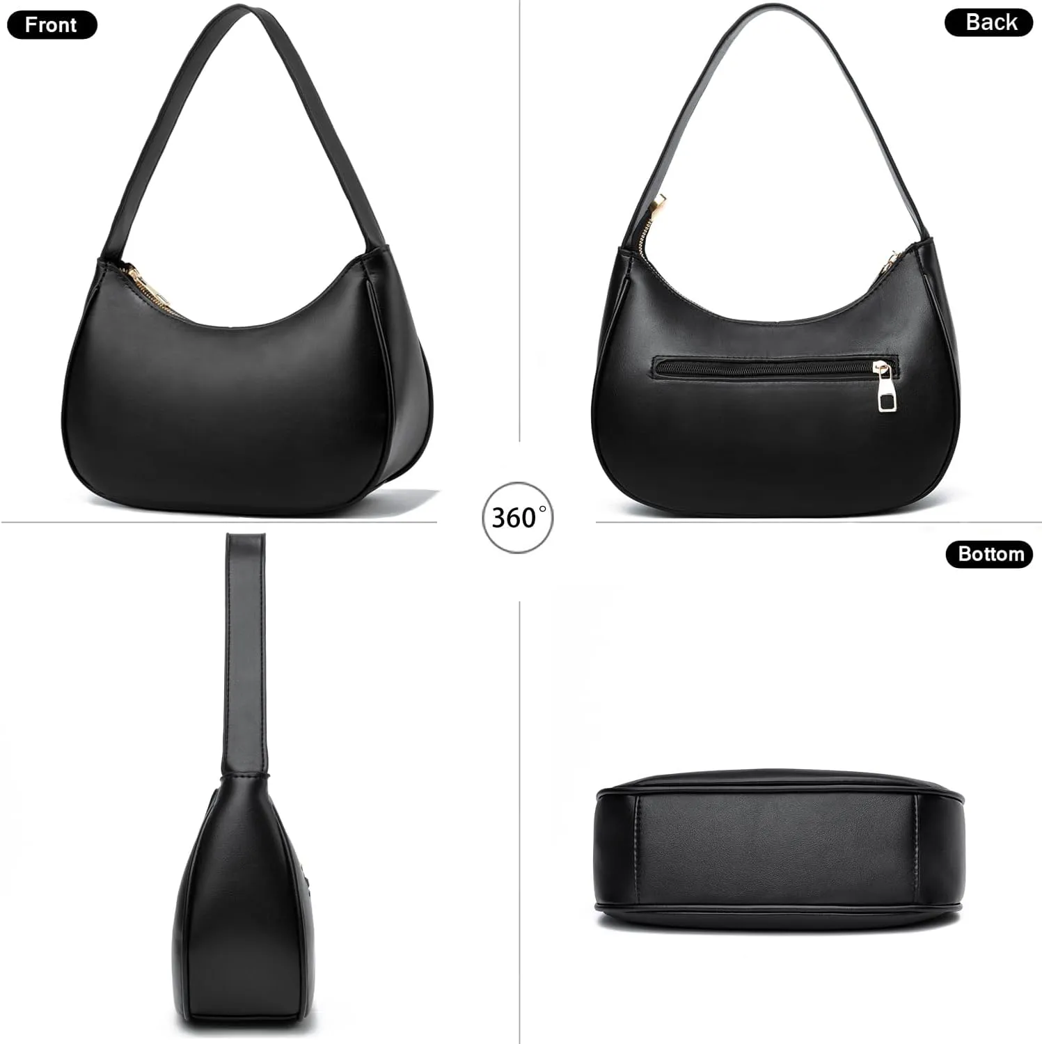 BAIKELI Crescent Shoulder Bags for Women Small Shoulder Purse Handbag Retro Classic Clutch Hobo Tote Bag Underarm Purse
