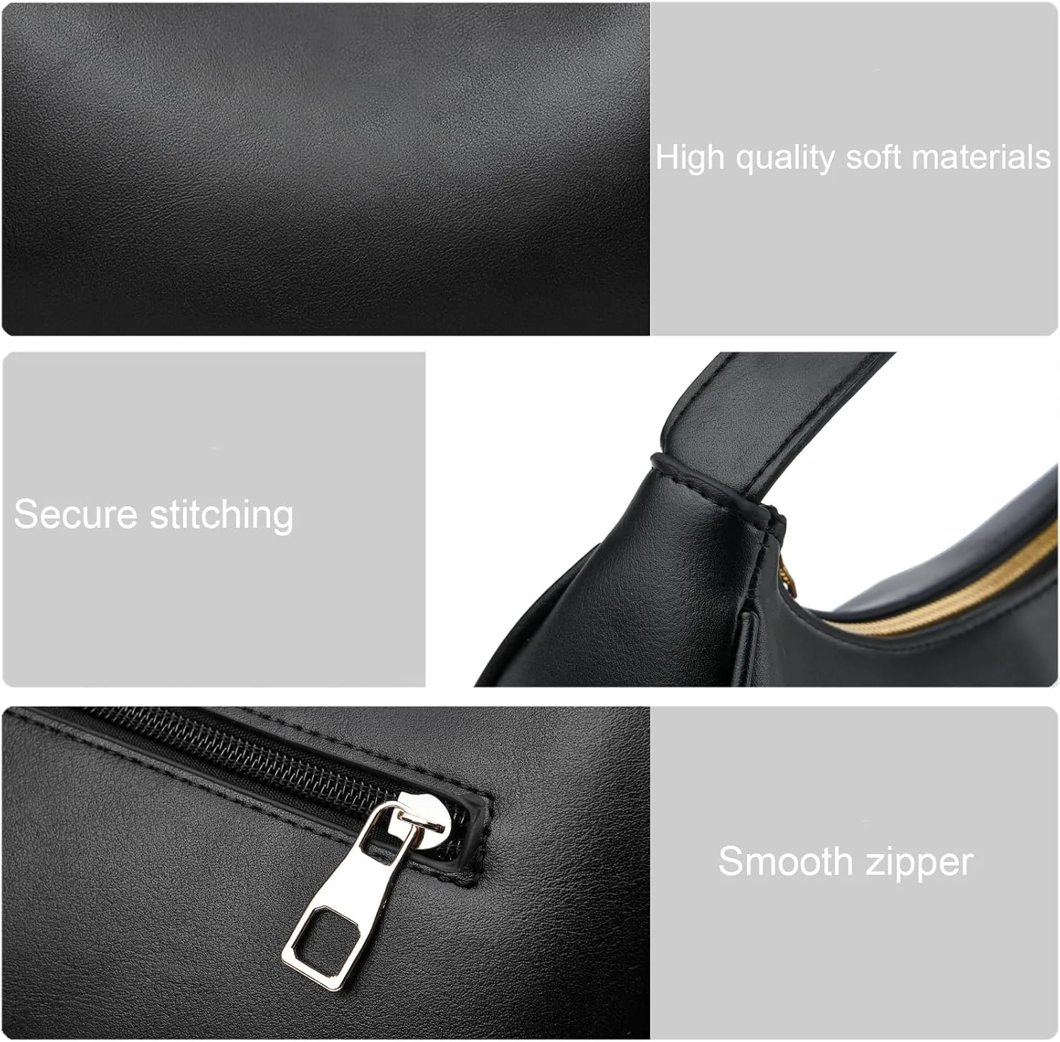 BAIKELI Crescent Shoulder Bags for Women Small Shoulder Purse Handbag Retro Classic Clutch Hobo Tote Bag Underarm Purse
