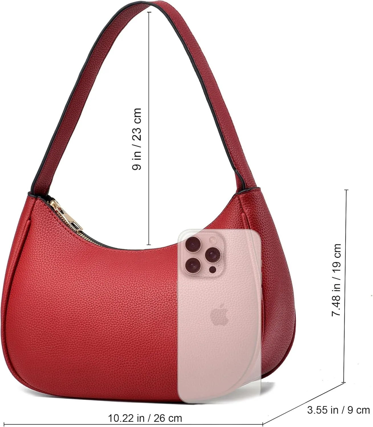 BAIKELI Crescent Shoulder Bags for Women Small Shoulder Purse Handbag Retro Classic Clutch Hobo Tote Bag Underarm Purse