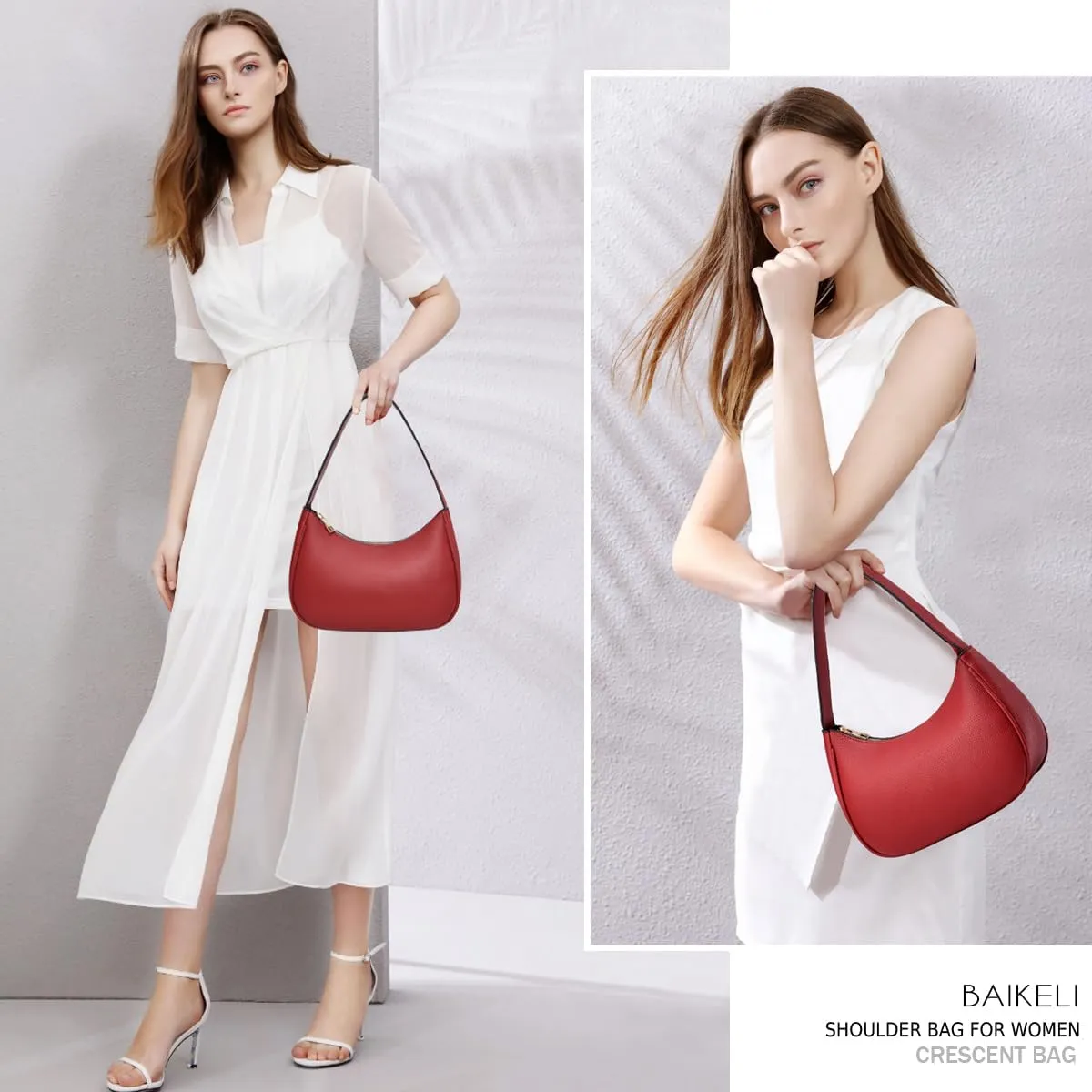 BAIKELI Crescent Shoulder Bags for Women Small Shoulder Purse Handbag Retro Classic Clutch Hobo Tote Bag Underarm Purse
