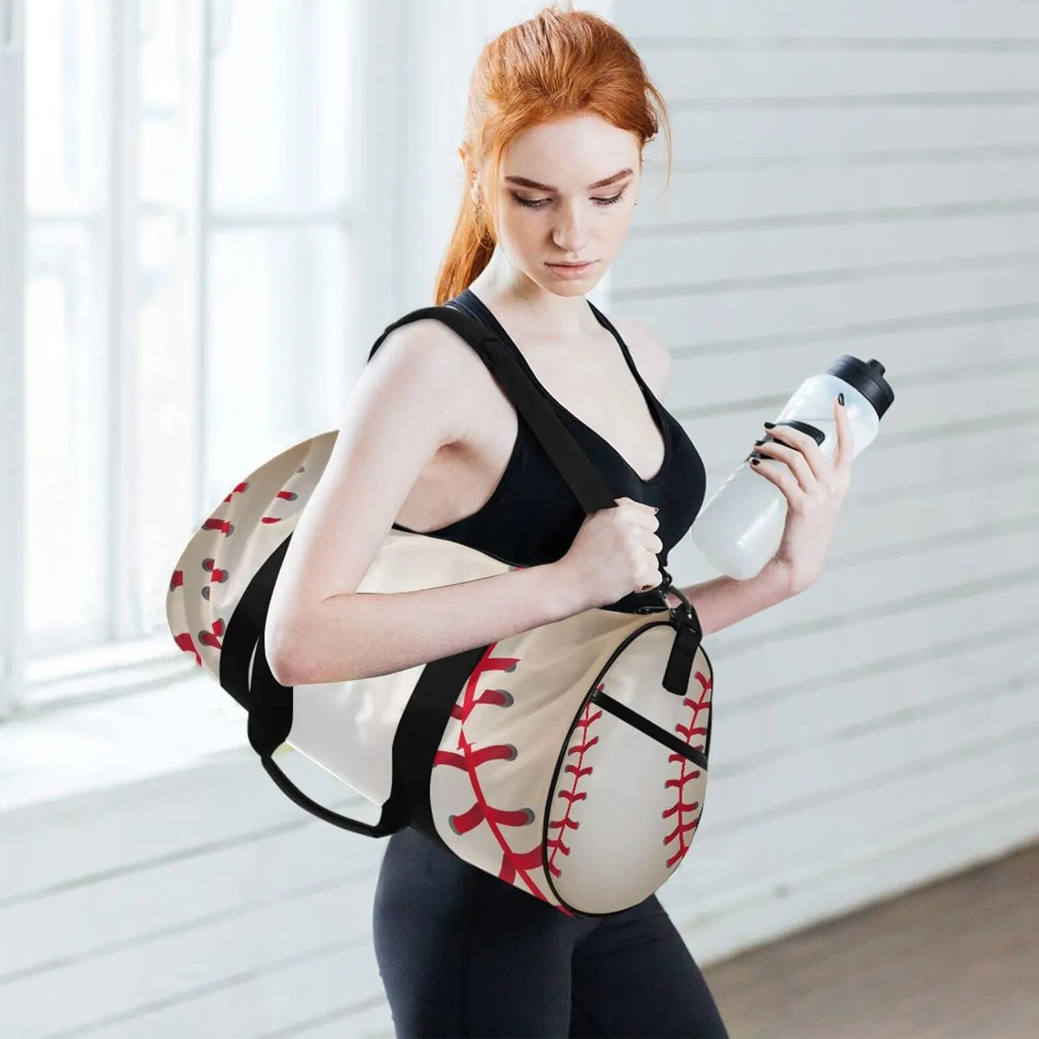 Baseball Ball Duffel Bag Sports Gym Bags for Men and Women