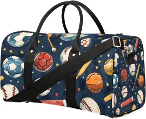 Baseball Basketball Soccer Foldable Lightweight Duffle Bag for Travel - Waterproof Carry On Bags for Airplanes, Travel Duffel Bags for Gym, Weekend