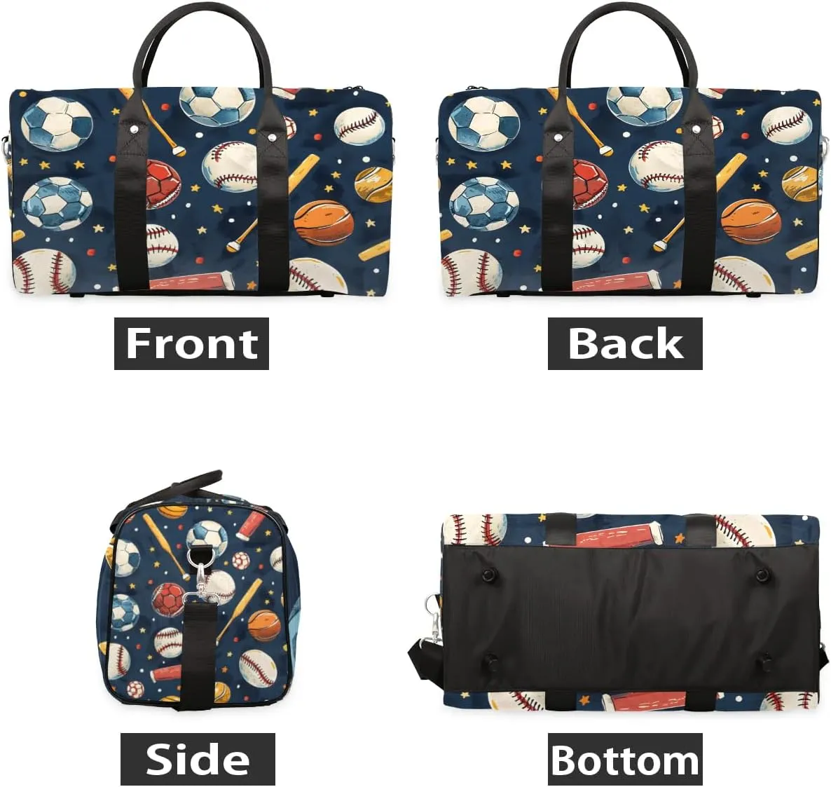 Baseball Basketball Soccer Foldable Lightweight Duffle Bag for Travel - Waterproof Carry On Bags for Airplanes, Travel Duffel Bags for Gym, Weekend