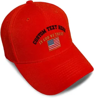 Baseball Caps for Men & Women Embroidered in God We Trust American Flag Embroidery Acrylic
