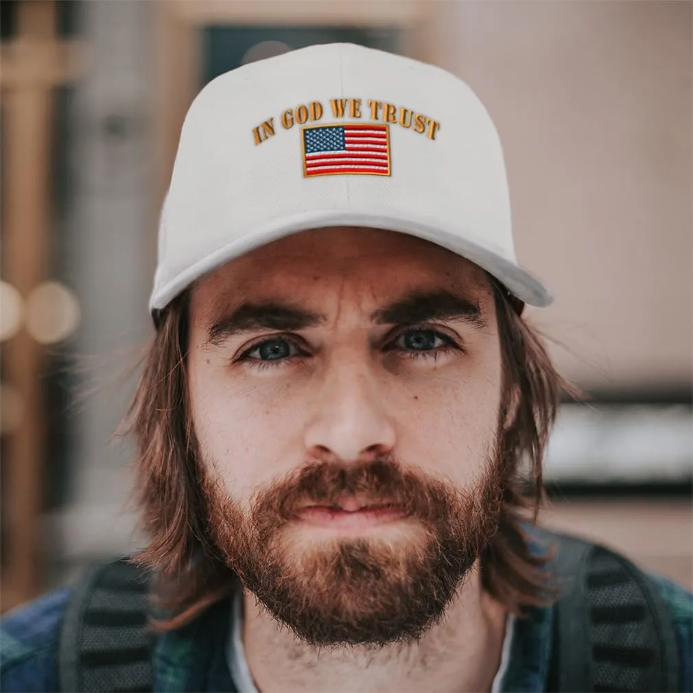 Baseball Caps for Men & Women Embroidered in God We Trust American Flag Embroidery Acrylic