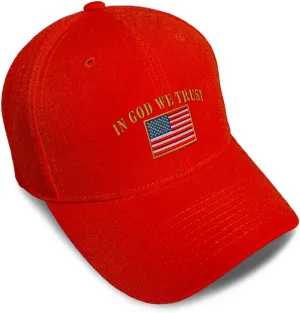 Baseball Caps for Men & Women Embroidered in God We Trust American Flag Embroidery Acrylic