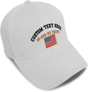Baseball Caps for Men & Women Embroidered in God We Trust American Flag Embroidery Acrylic