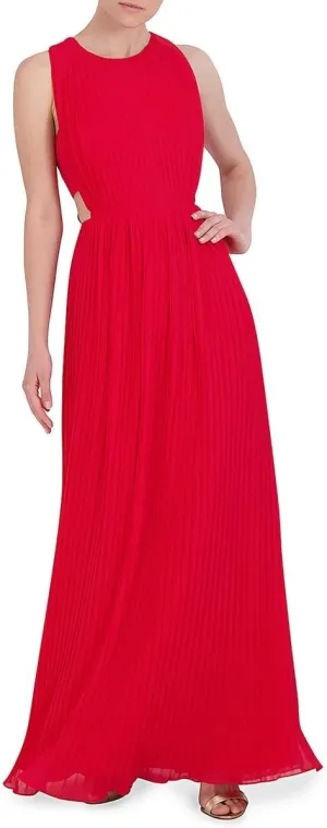 BCBGMAXAZRIA Womens Full Length Pleated Evening Dress