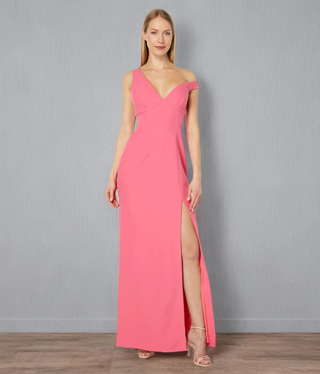 BCBGMAXAZRIA Womens Knit One Shoulder Evening Dress