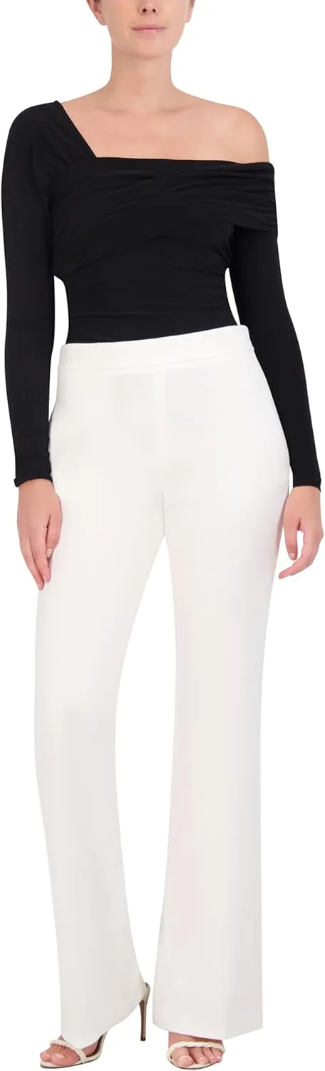 BCBGMAXAZRIA Women's Long Sleeve Asymmetrical Knit Top