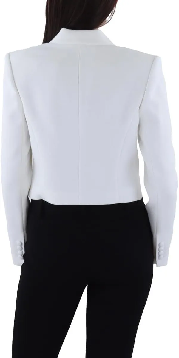 BCBGMAXAZRIA Women's Long Sleeve V Neck Cropped Blazer