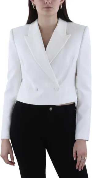 BCBGMAXAZRIA Women's Long Sleeve V Neck Cropped Blazer