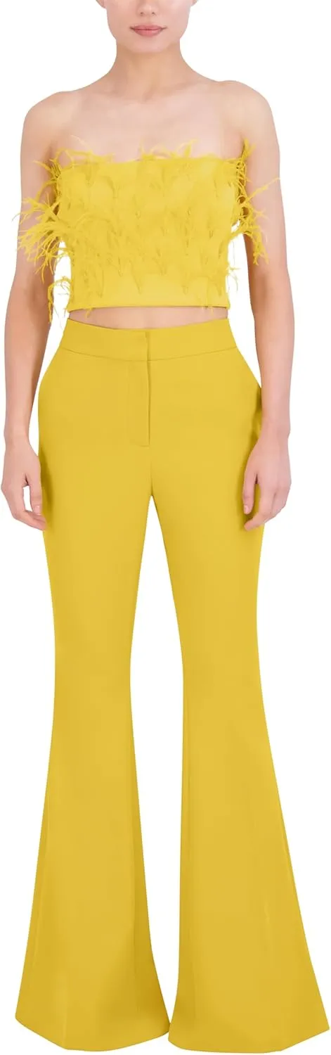BCBGMAXAZRIA Women's Woven Flare Pants