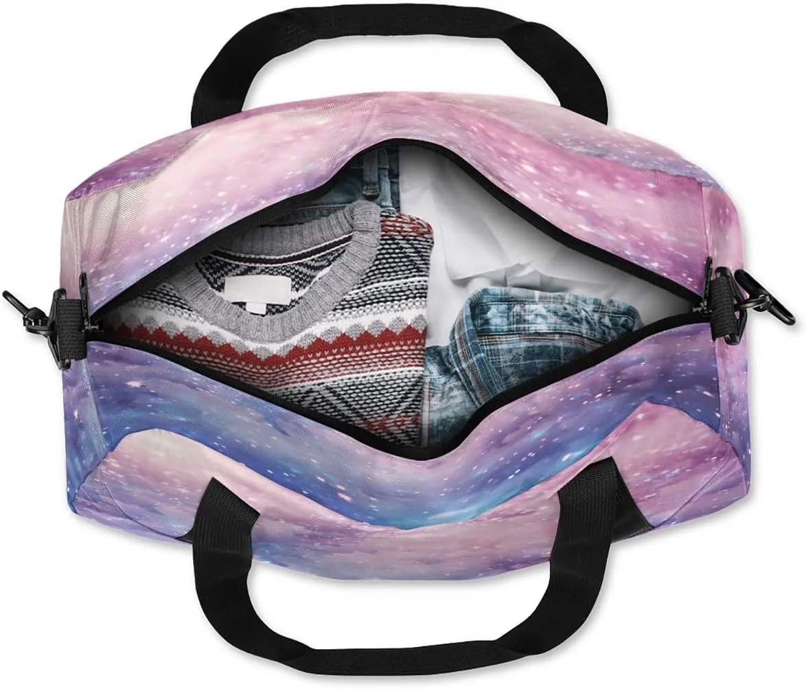 Beautiful Starry Sky Kids Duffle Bag Boys Girls Small Sport Dance Gym Bag for Overnight Travel Weekender Carry On